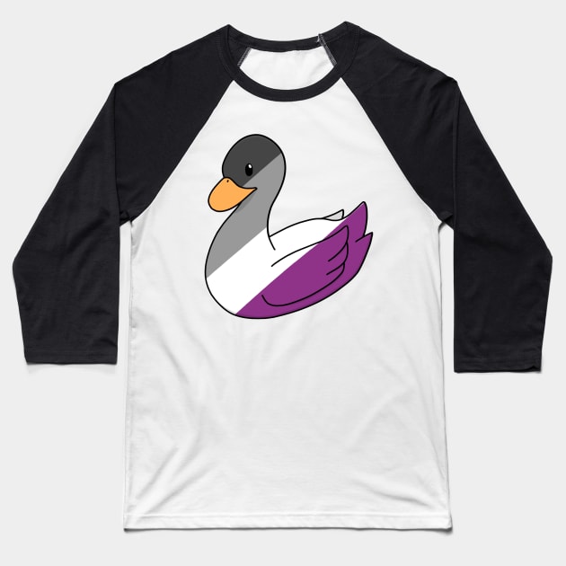 Light Asexual Duck Baseball T-Shirt by ceolsonart